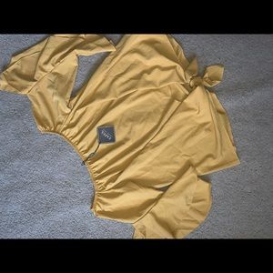 Off-the-shoulder bell sleeve top